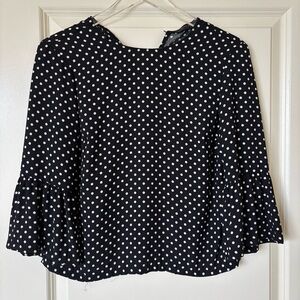 Zara Black and White Polka Dot Blouse